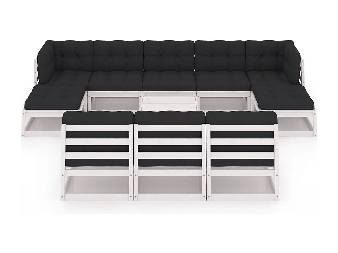 Salon de jardin meuble bois blanche 70 x 70 x 67 cm 02_0015301