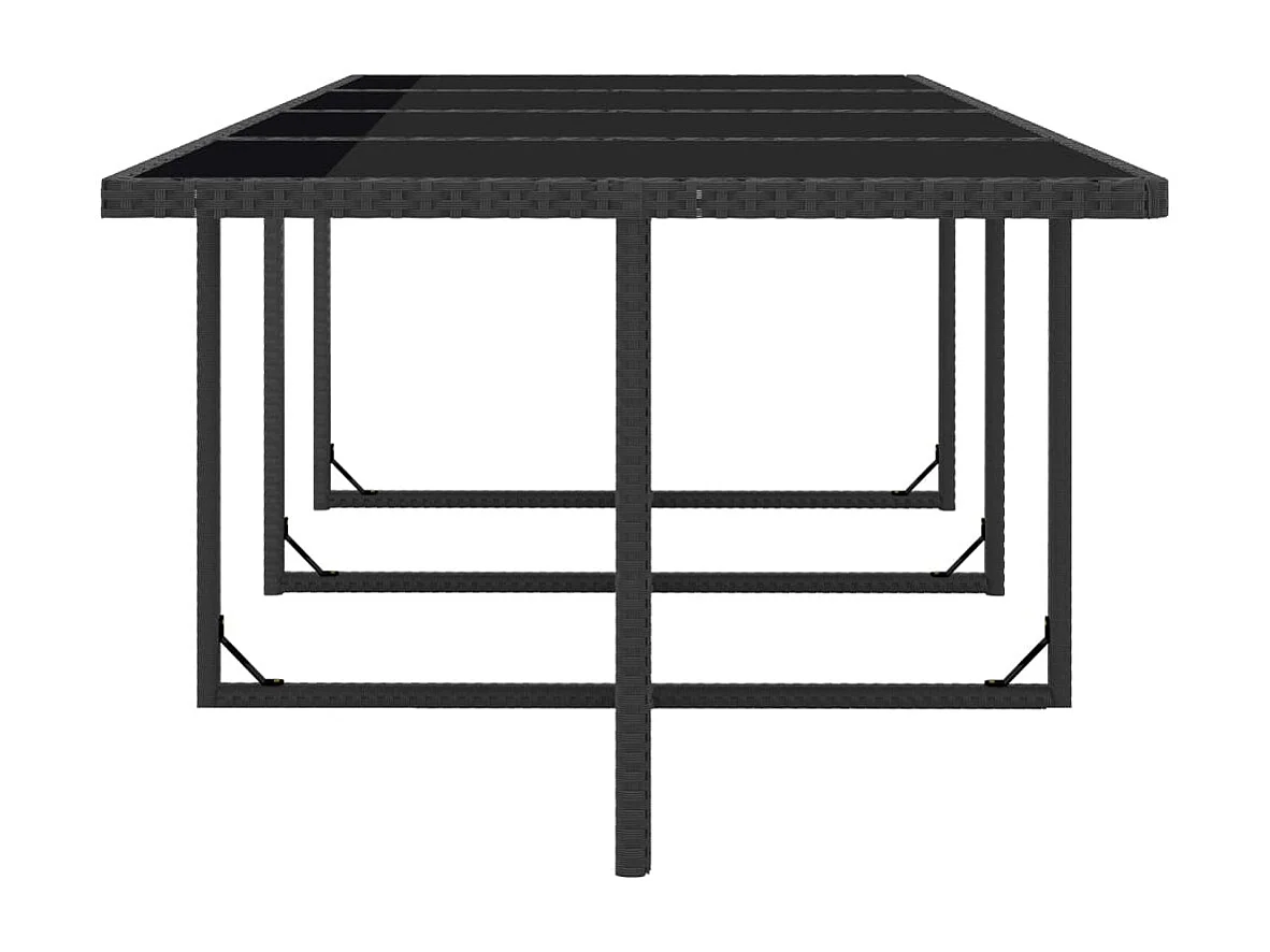 Mobili da giardino mobili da esterno Set di mobili da 13 pezzi con cuscini in resina intrecciata nera 02_0015783