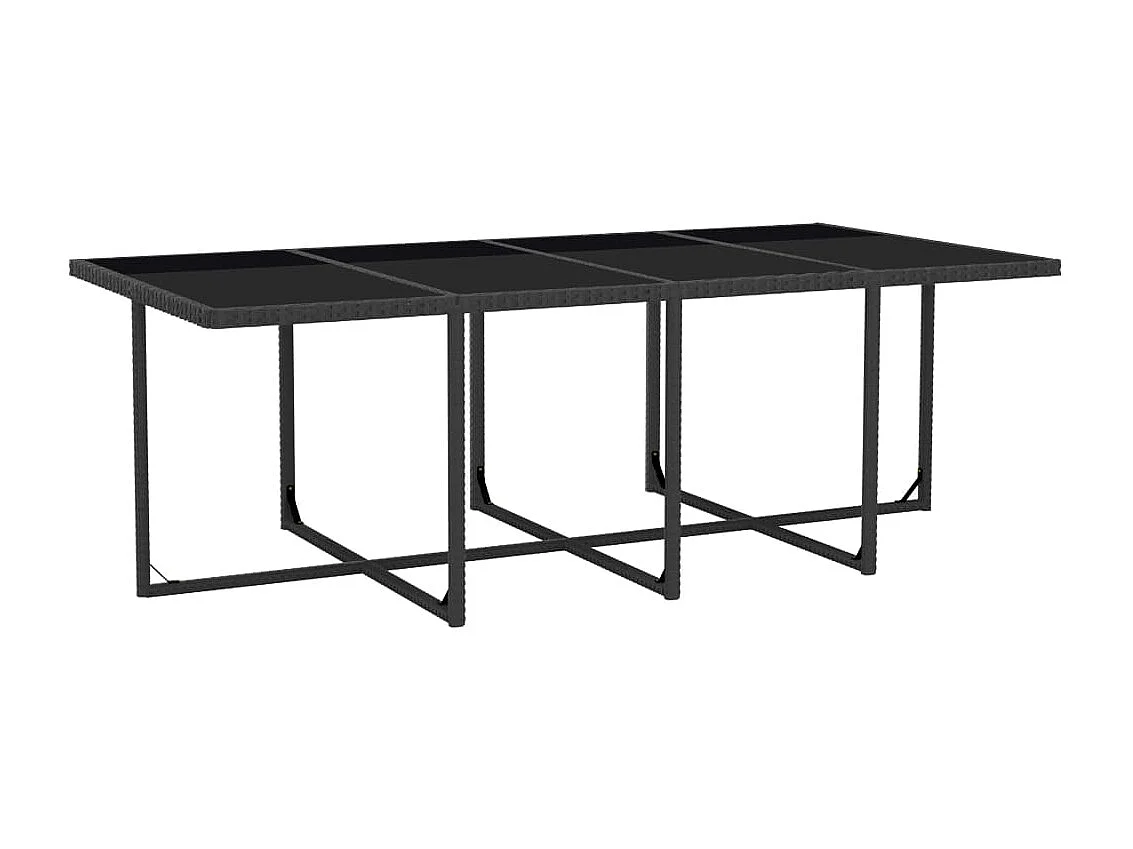 Mobili da giardino mobili da esterno Set di mobili da 13 pezzi con cuscini in resina intrecciata nera 02_0015783