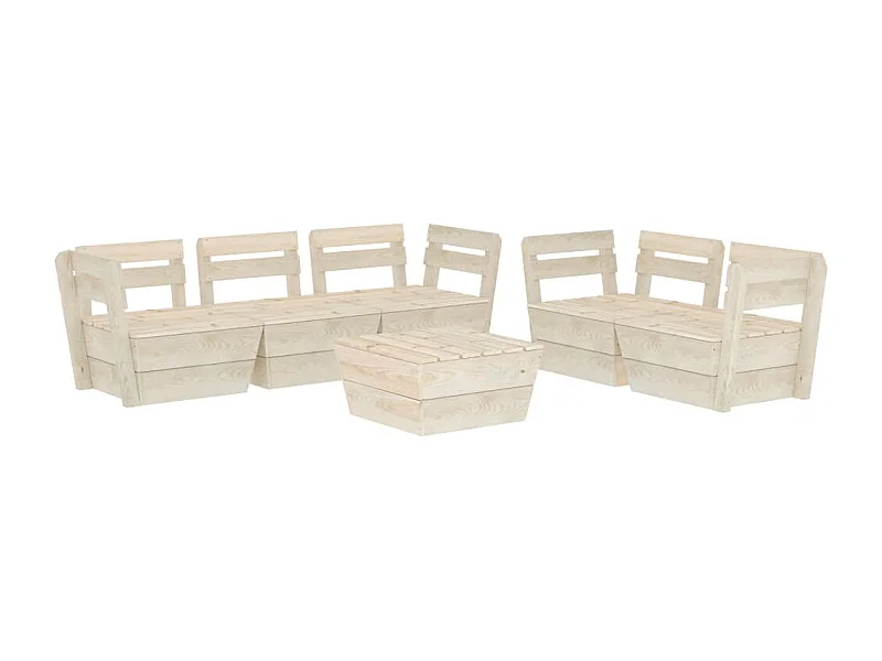 Mobili da giardino mobili da esterno set di mobili su pallet 6 pezzi in legno di abete impregnato 02_0018457
