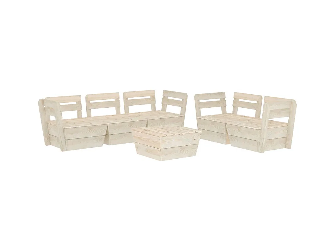 Mobili da giardino mobili da esterno set di mobili su pallet 6 pezzi in legno di abete impregnato 02_0018457