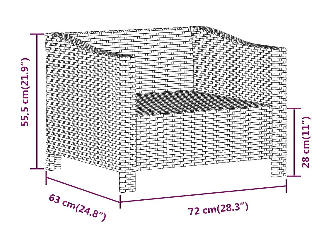 Móveis de jardim móveis de exterior Conjunto de móveis de 6 peças com almofadas cinza resina tecida 02_0016812