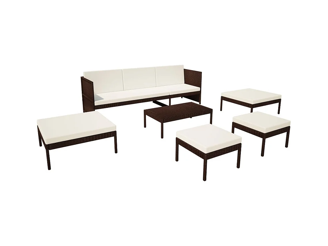 Salon de jardin meuble résine marron 180 x 58 x 58 cm 02_0016889