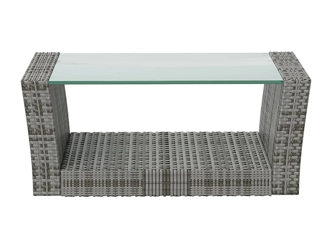 Muebles de jardín muebles de exterior juego de muebles de 8 piezas con cojines de resina tejida gris 02_0017694