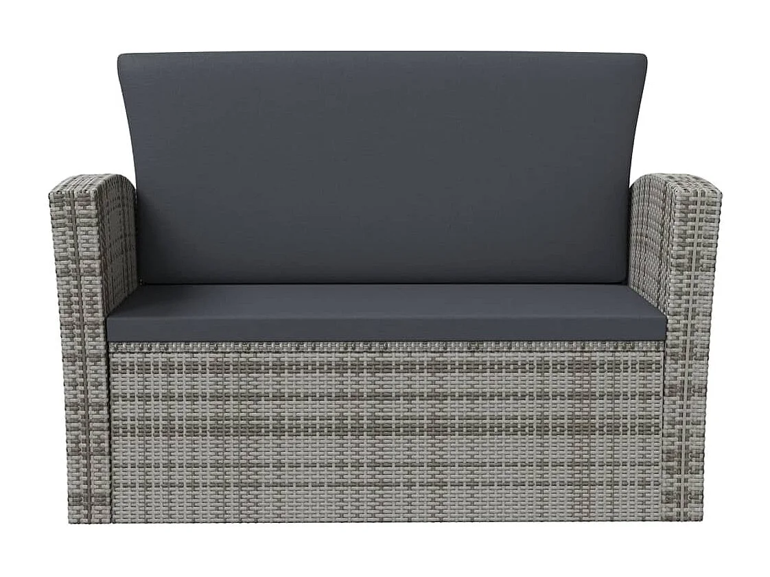 Mobili da giardino mobili da esterno Set di mobili da 8 pezzi con cuscini in resina intrecciata grigia 02_0017694