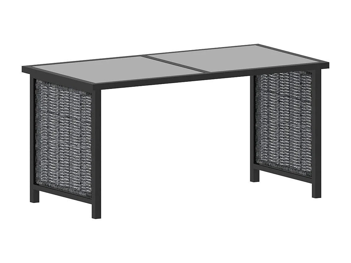 Móveis de jardim móveis de exterior Conjunto de móveis de 8 peças com almofadas de resina tecida antracite 02_0017668