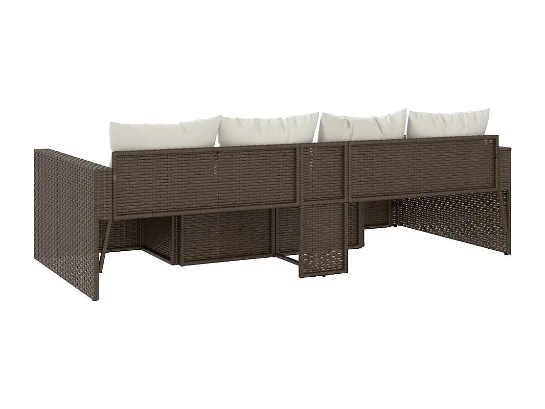 Muebles de jardín muebles de exterior juego de muebles de 2 piezas con cojines marrones resina tejida 02_0015897