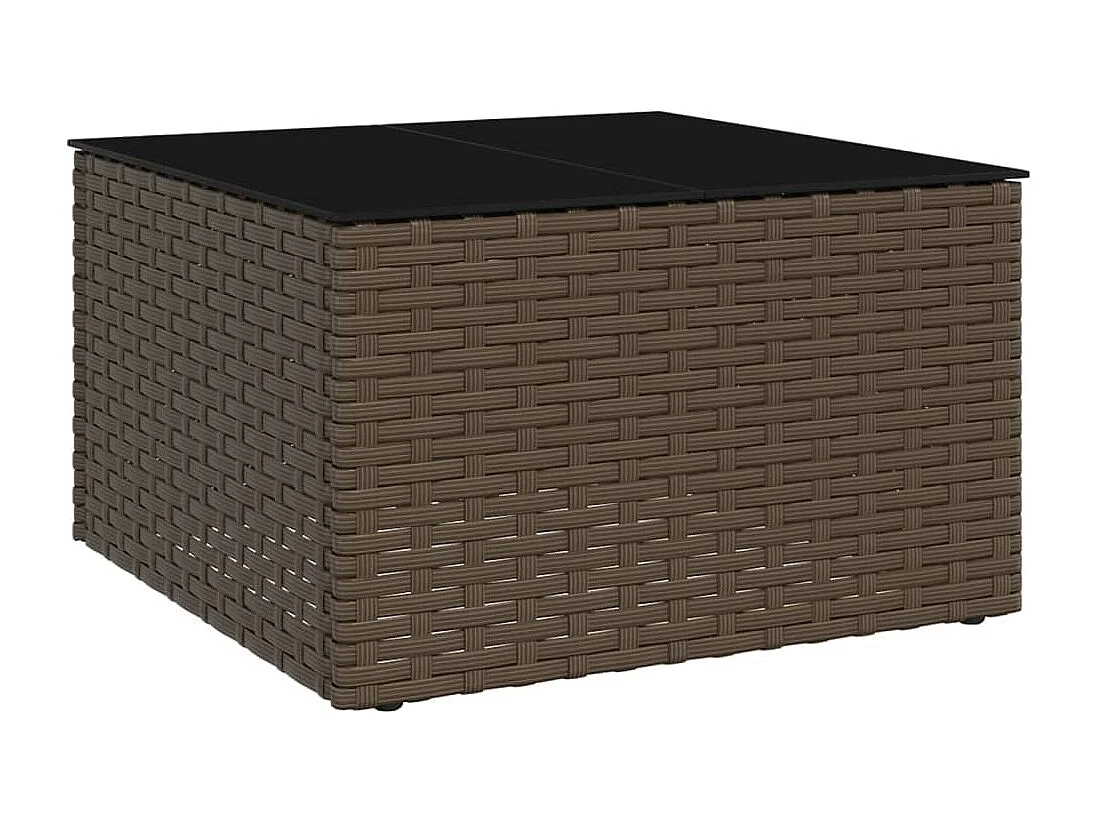 Muebles de jardín muebles de exterior juego de muebles de 2 piezas con cojines marrones resina tejida 02_0015897