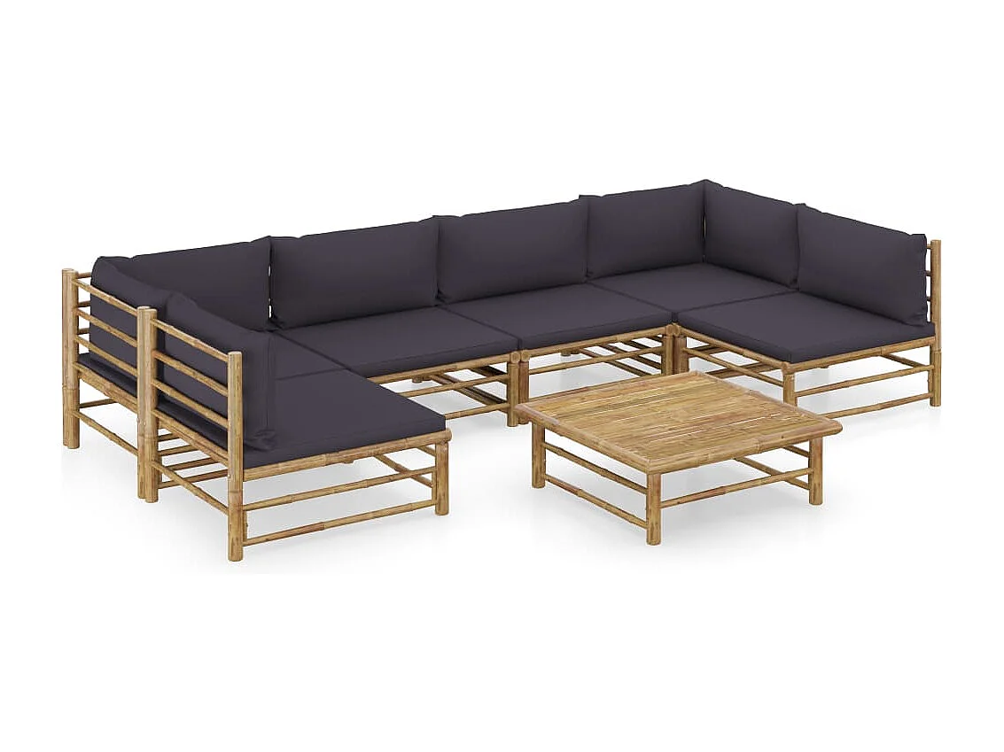 Salon de jardin meuble bambou marron 70 x 70 x 60 cm 02_0017196