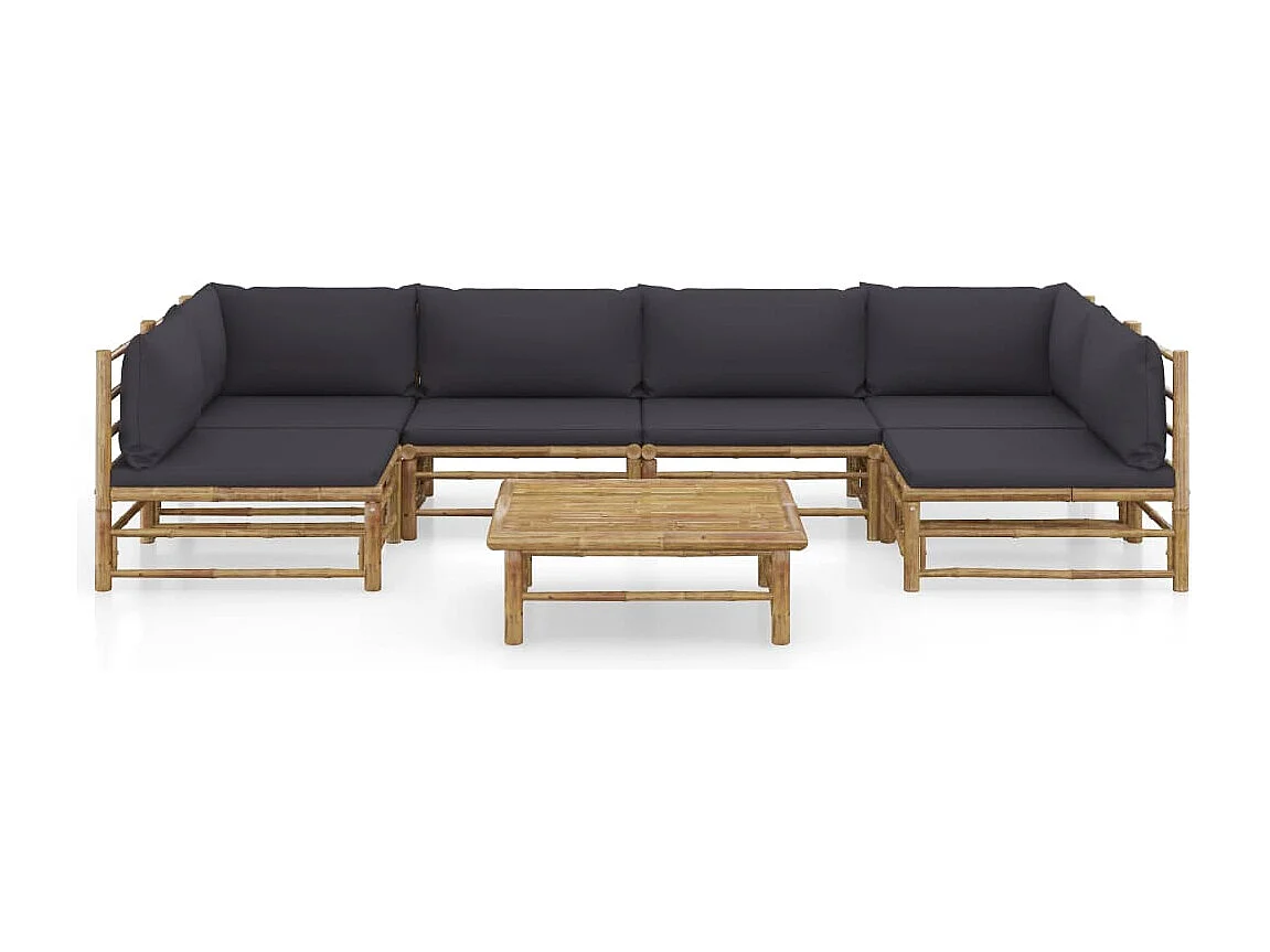 Salon de jardin meuble bambou marron 70 x 70 x 60 cm 02_0017196