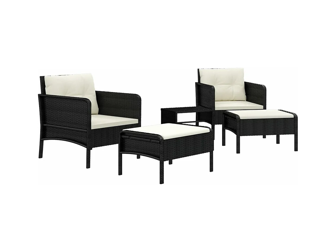 Salon de jardin meuble résine noire 55 x 68 x 69 cm 02_0016422