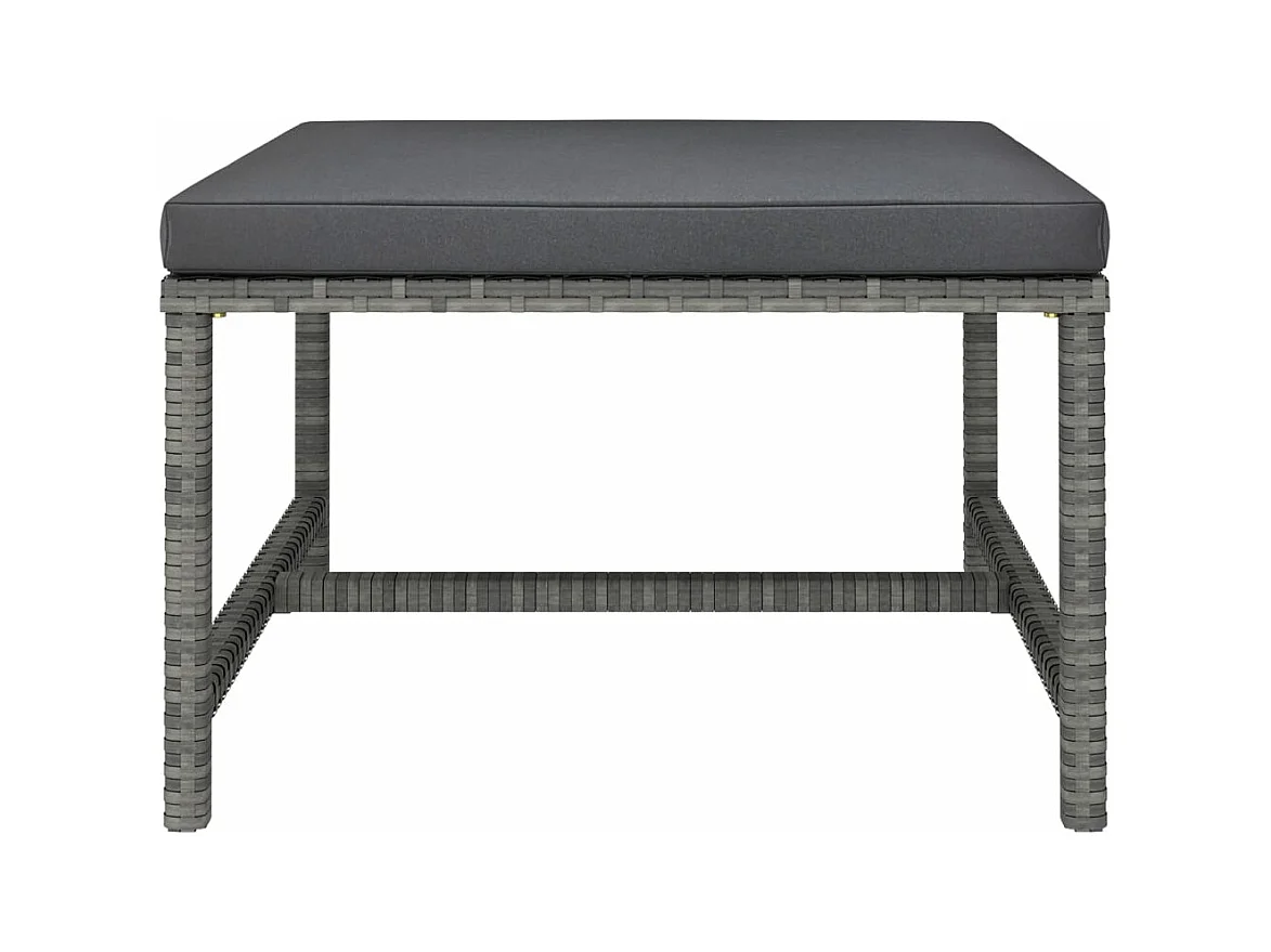 Salon de jardin meuble résine grise 60 x 60 x 60 cm 02_0016435