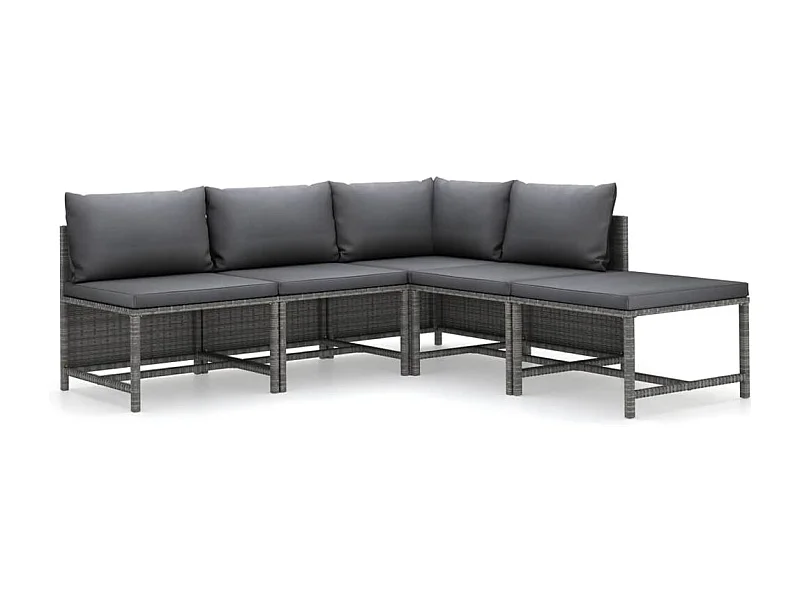 Salon de jardin meuble résine grise 60 x 60 x 60 cm 02_0016435