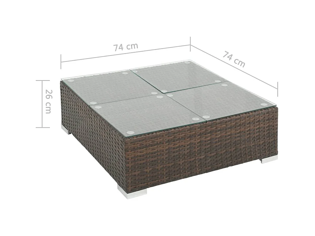 Salon de jardin meuble résine marron 70 x 70 x 54 cm 02_0017301