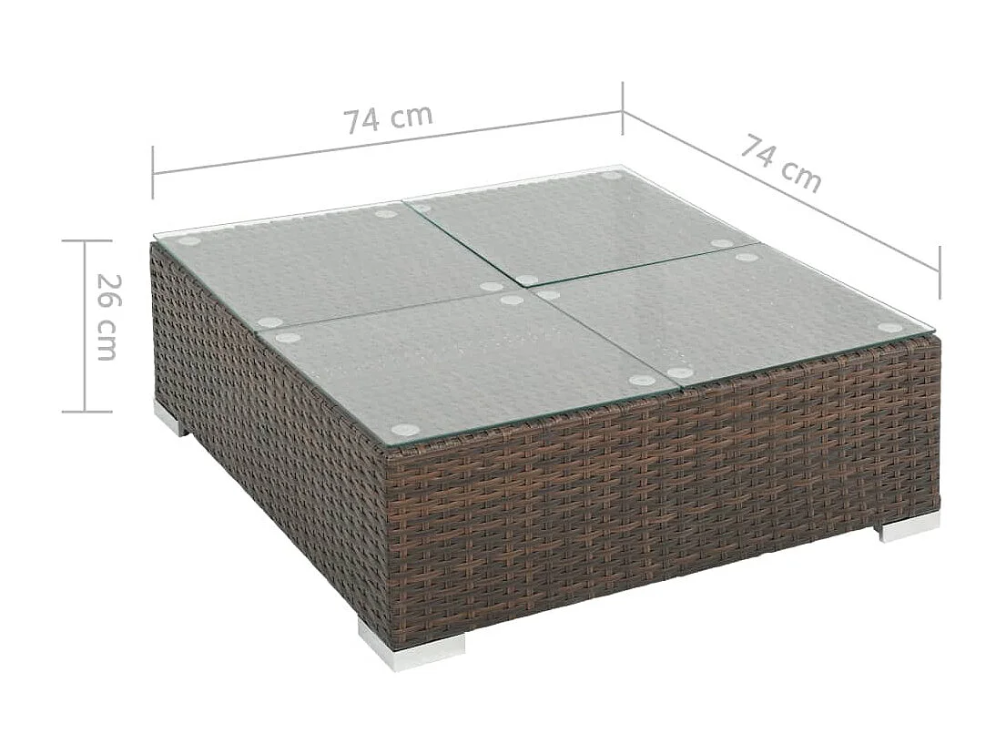 Muebles de jardín muebles de exterior juego de muebles de 7 piezas con cojines de resina tejida marrón 02_0017301