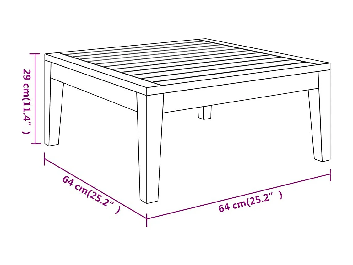 Salon de jardin meuble bois marron 66 x 66 x 60 cm 02_0016394