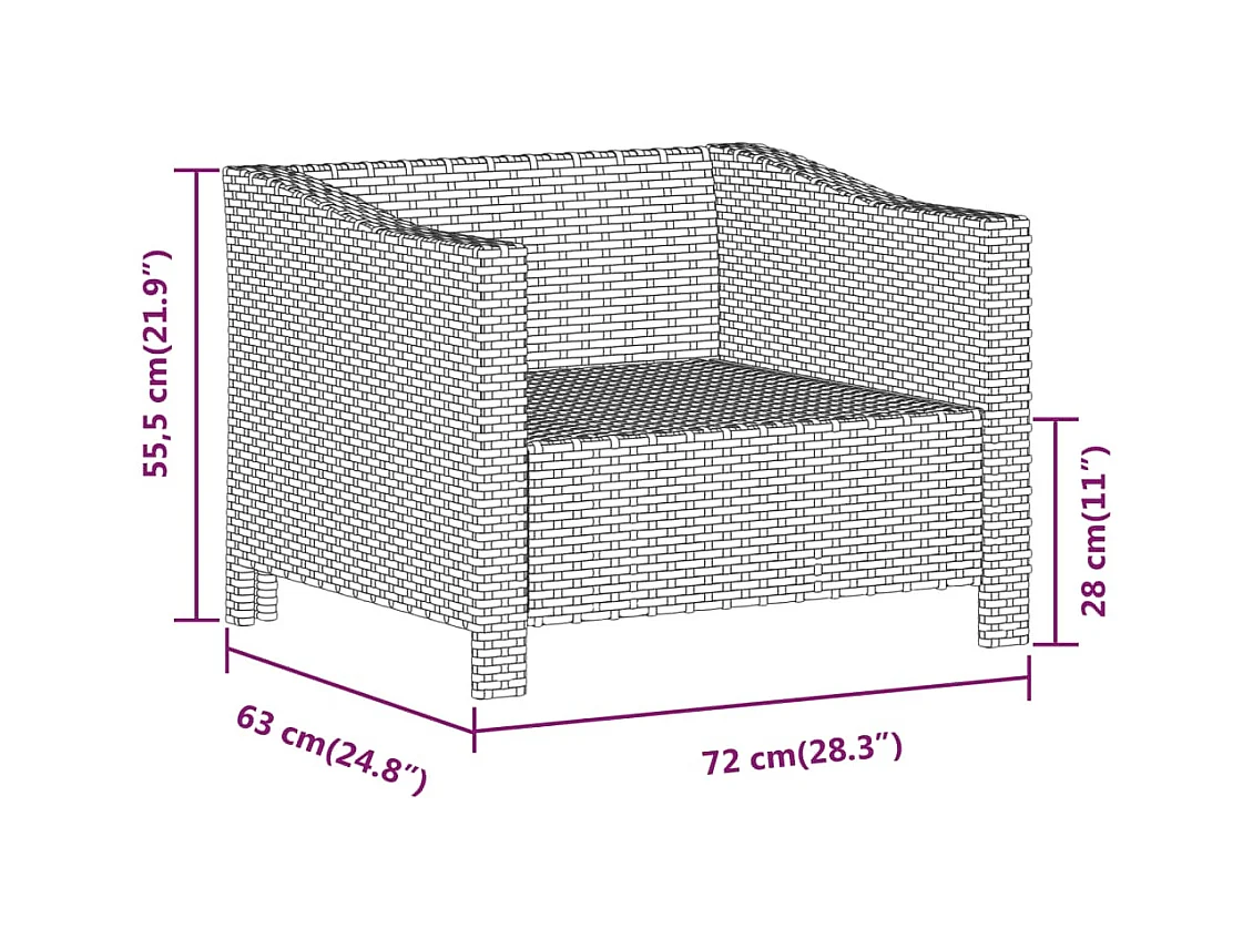 Salon de jardin meuble résine grise 63 x 63 x 55.5 cm 02_0016410