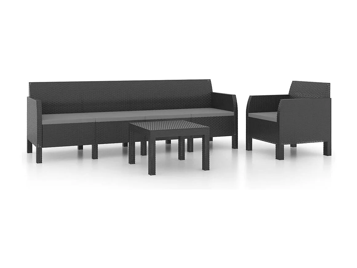 Móveis de jardim móveis de exterior conjunto de móveis de 3 peças com almofadas rattan pp antracite 02_0015987