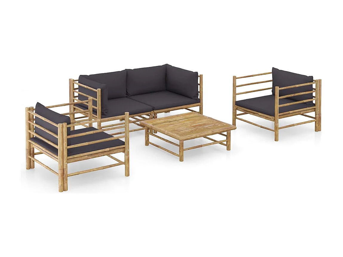 Salon de jardin meuble bambou marron 70 x 74 x 60 cm 02_0016389