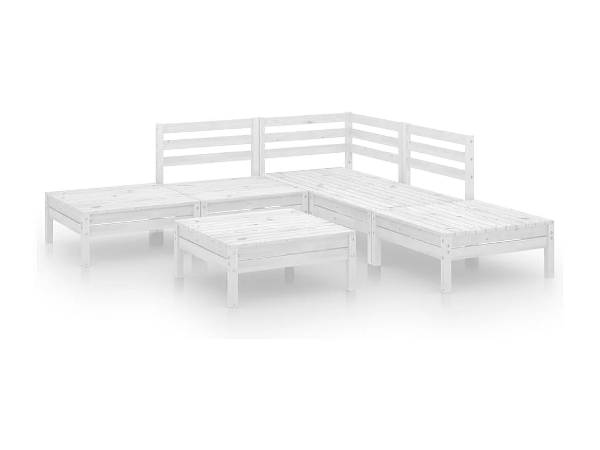 Muebles de jardín muebles de exterior juego de muebles 6 piezas madera maciza de pino blanco 02_0017006