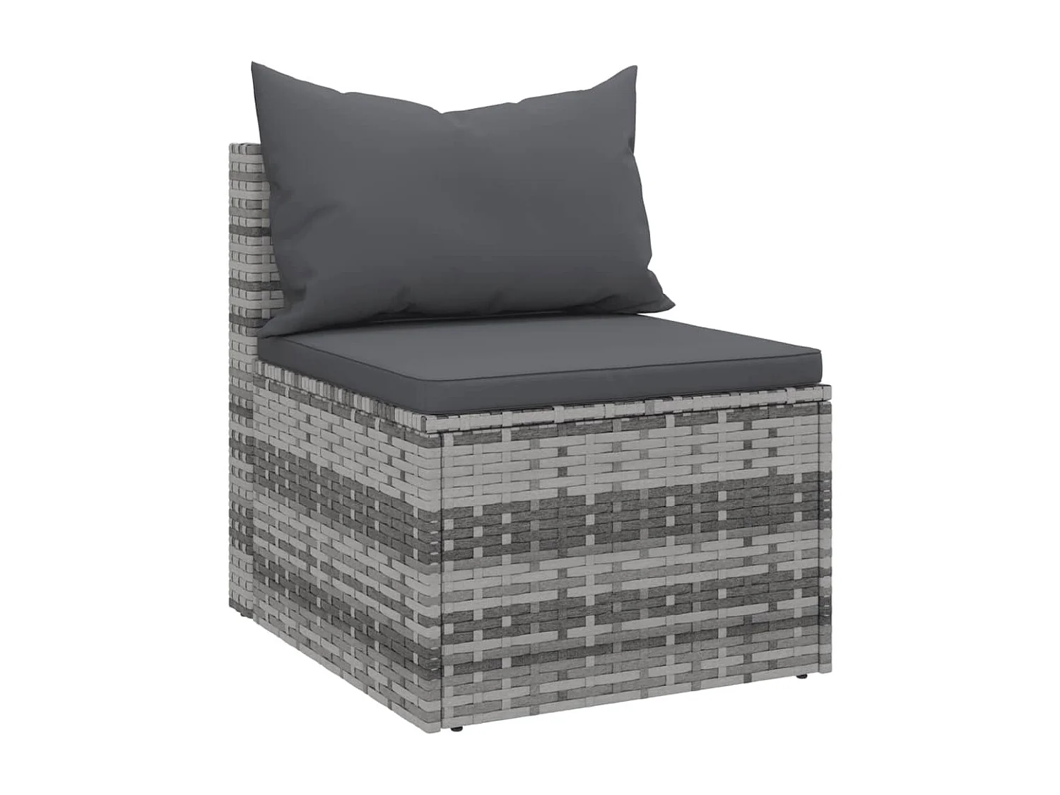 Conjunto de sofás de jardín de 4 piezas con cojines de mimbre de resina gris 02_0013555