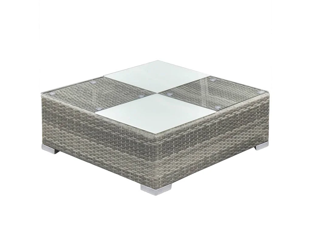 Muebles de jardín muebles de exterior juego de muebles de 6 piezas con cojines de resina tejida gris 02_0016874