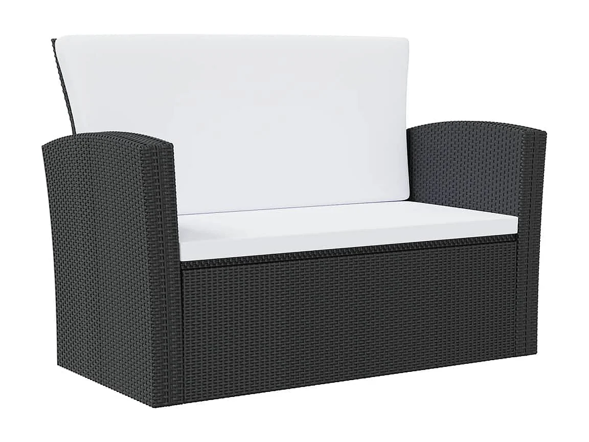 Salon de jardin meuble résine noire 125 x 66 x 87.5 cm 02_0017732