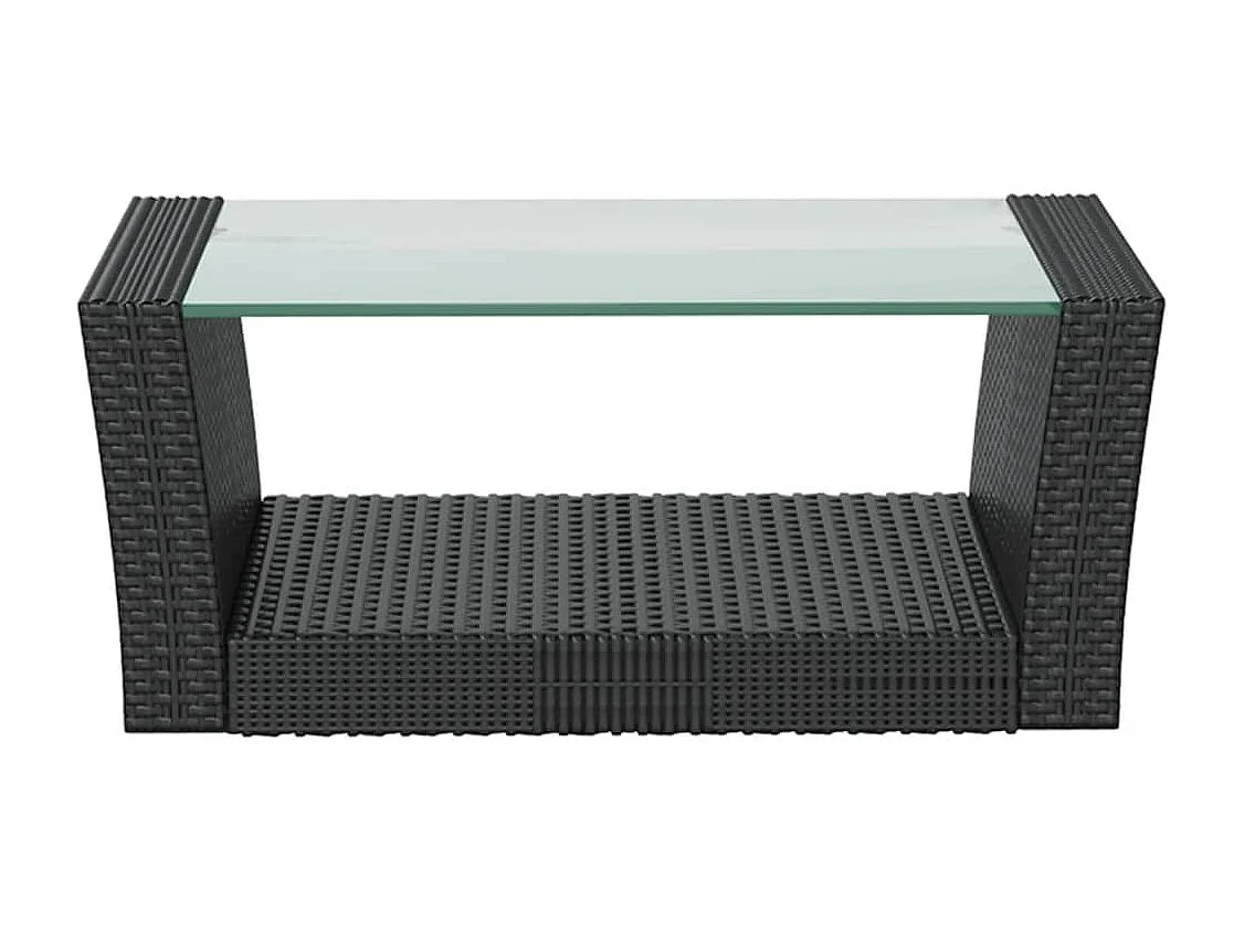 Salon de jardin meuble résine noire 125 x 66 x 87.5 cm 02_0017732