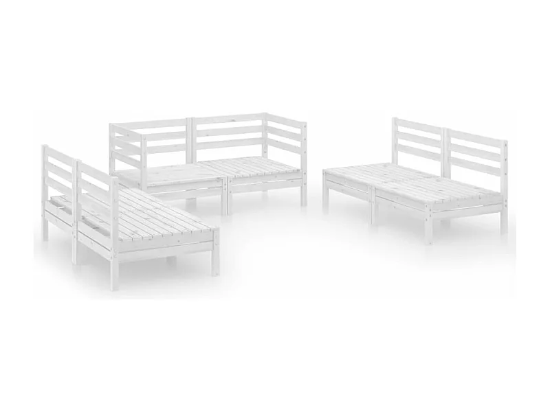 Muebles de jardín muebles de exterior juego de muebles 6 piezas madera maciza de pino blanco 02_0016964