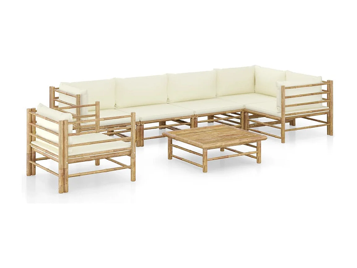 Salon de jardin meuble bambou marron 70 x 70 x 60 cm 02_0017081