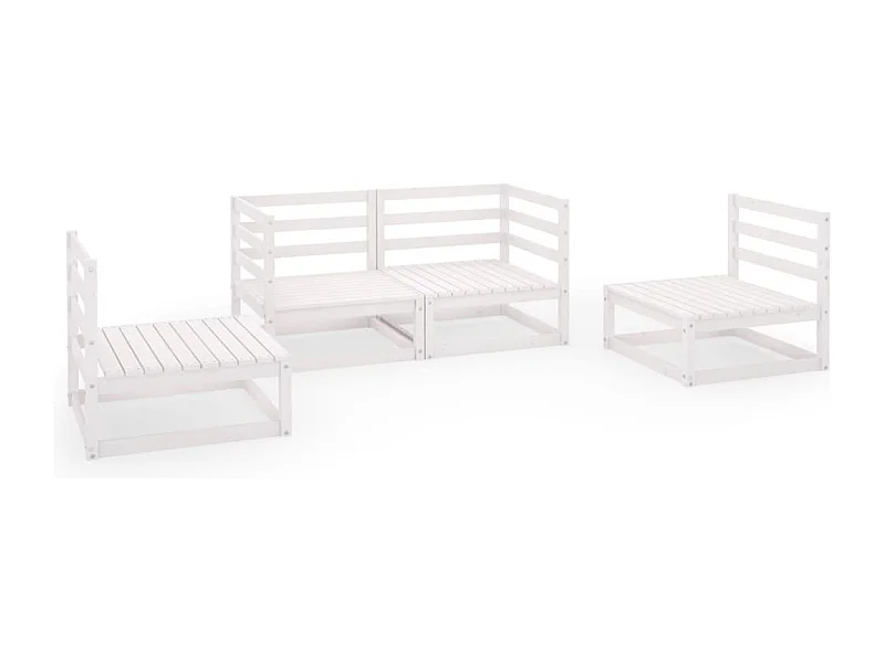 Mobili da giardino mobili da esterno set di mobili 4 pezzi in legno di pino massiccio bianco 02_0016217