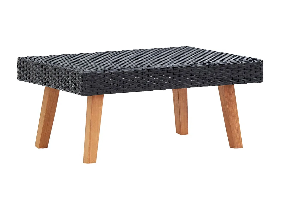 Mobili da giardino mobili da esterno Set di mobili da 2 pezzi con cuscini in resina intrecciata nera 02_0015908