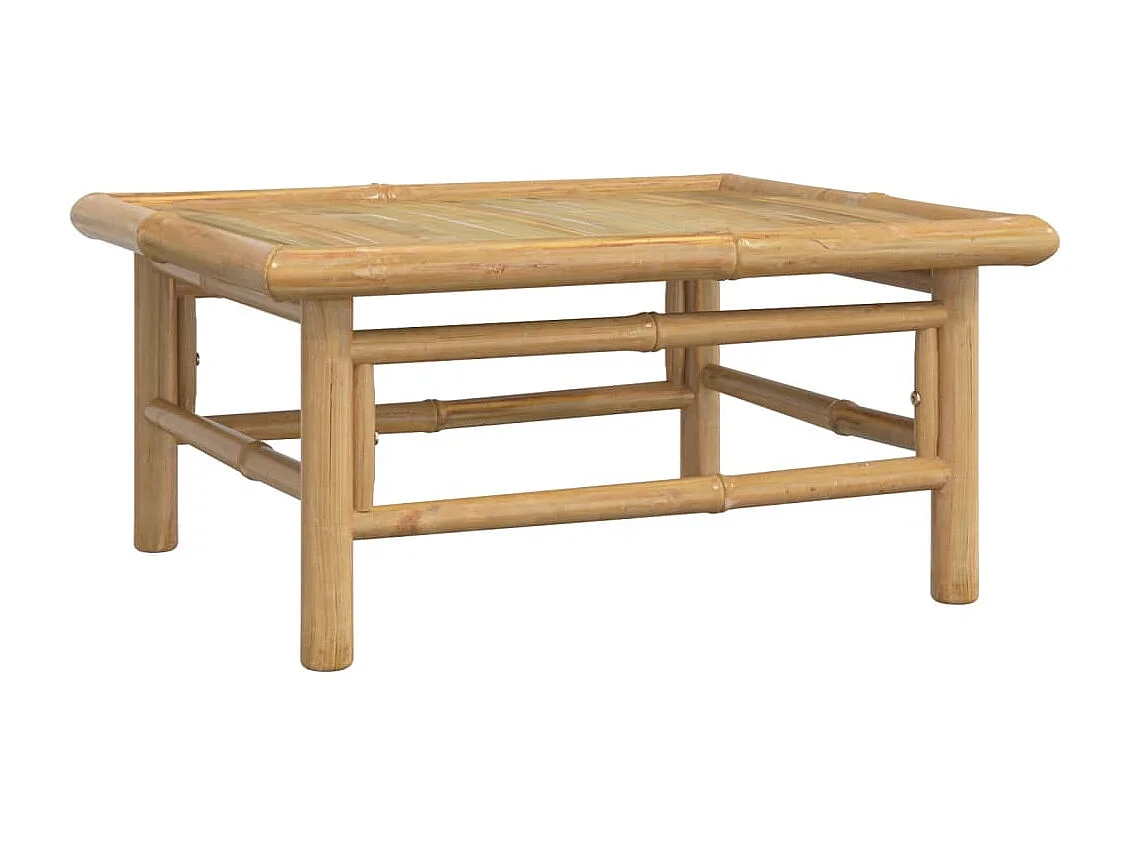 Muebles de jardín muebles de exterior juego de muebles de 7 piezas con cojines de bambú blanco crema 02_0017082