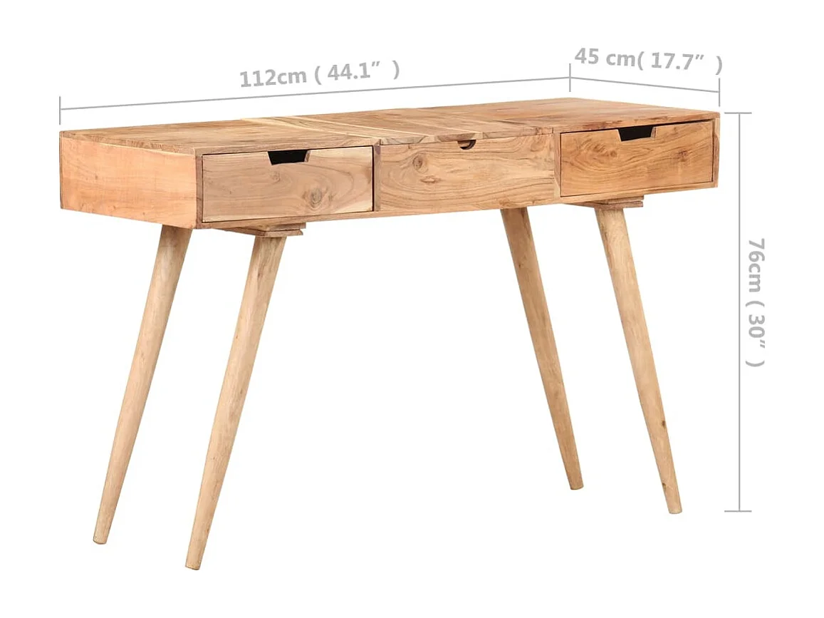 Toletta con specchio 112 x 45 x 76 cm in legno massello di acacia 02_0006245