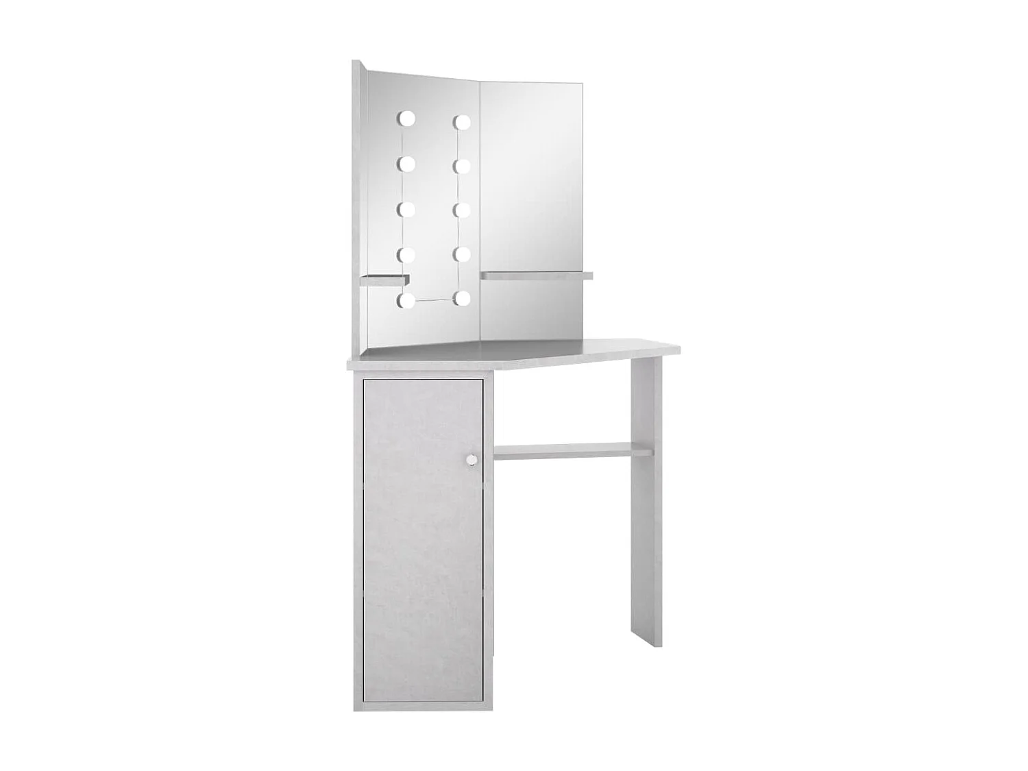 Penteadeira mesa de maquiagem móveis de design móveis de quarto de canto com LED 111 x 54 x 141,5 cm cinza 02_0006390