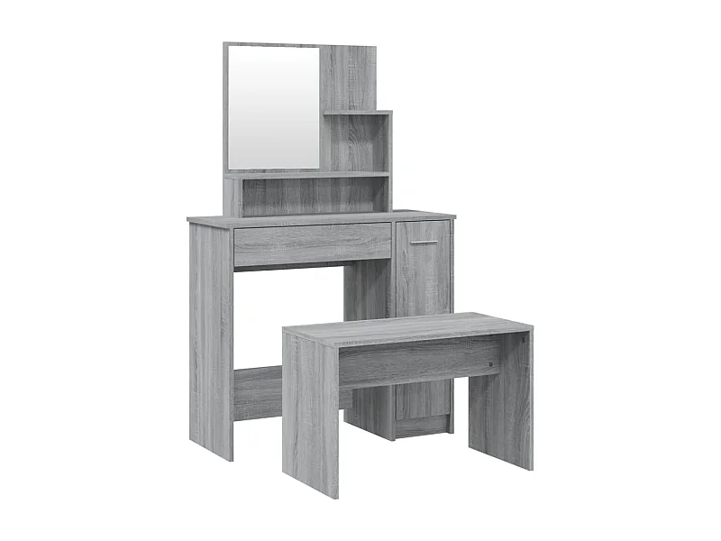 Coiffeuse table de maquillage grise 86.5 x 35 x 136 cm 02_0006342