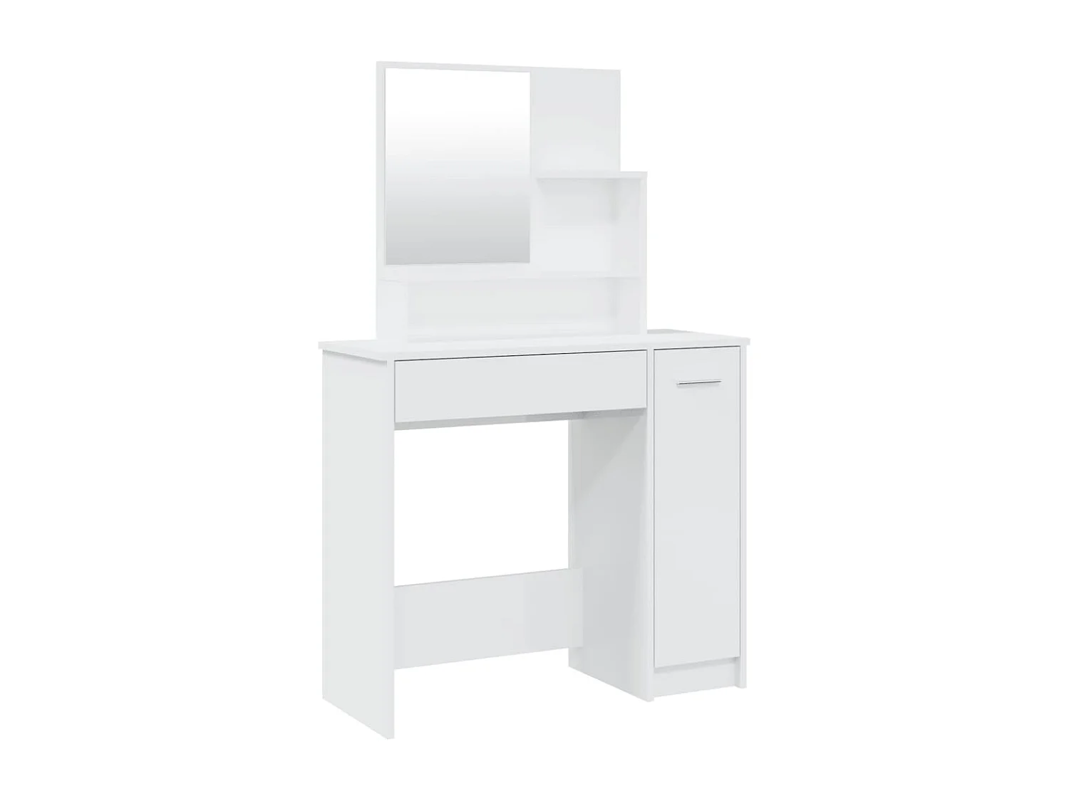 Toilette di design moderno con specchio 86,5 x 35 x 136 cm bianco lucido 02_0006394