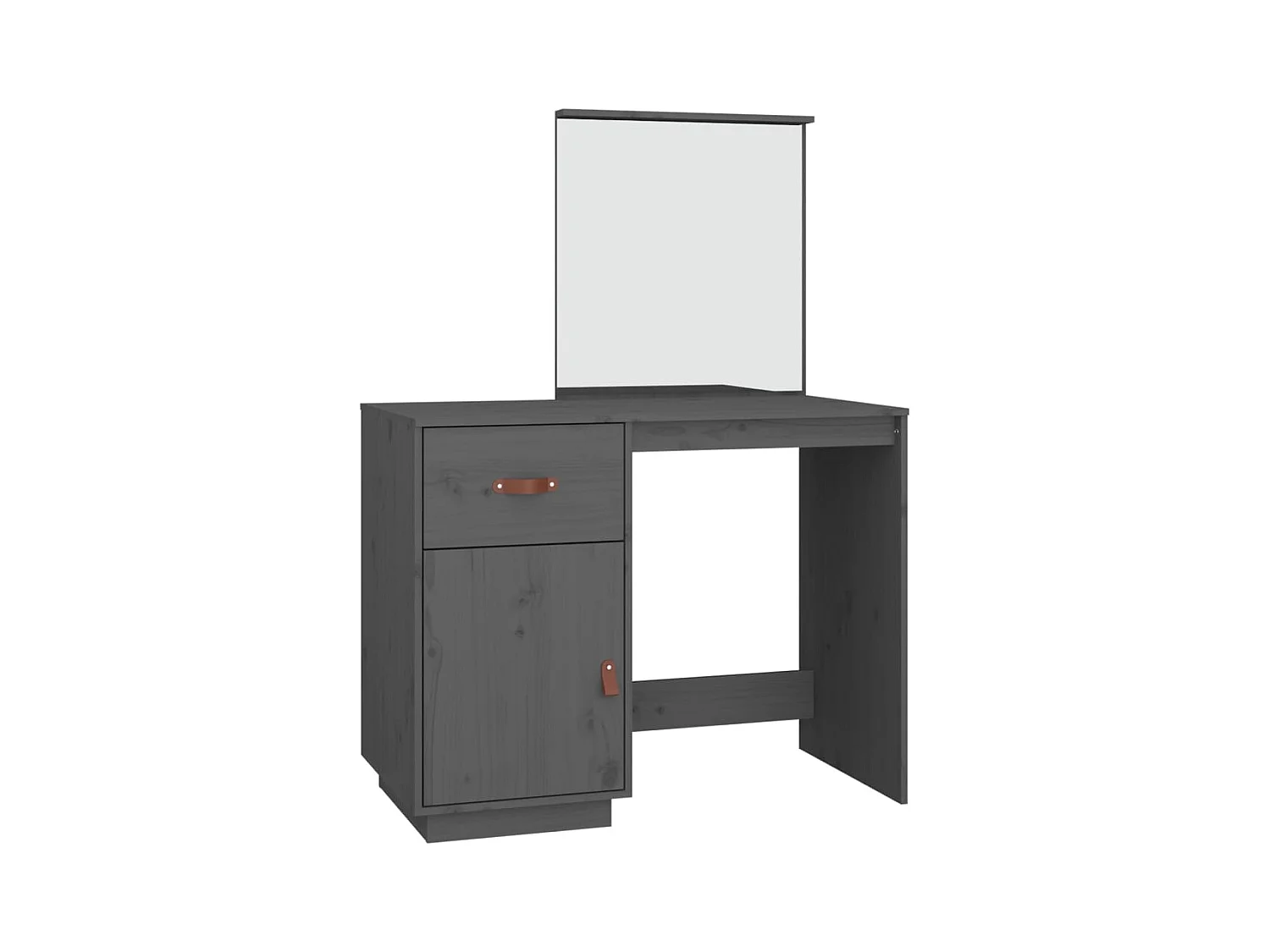Toeletta tavolo da trucco mobili di design mobili per camera da letto 95 x 50 x 134 cm legno massello di pino grigio 02_0006385