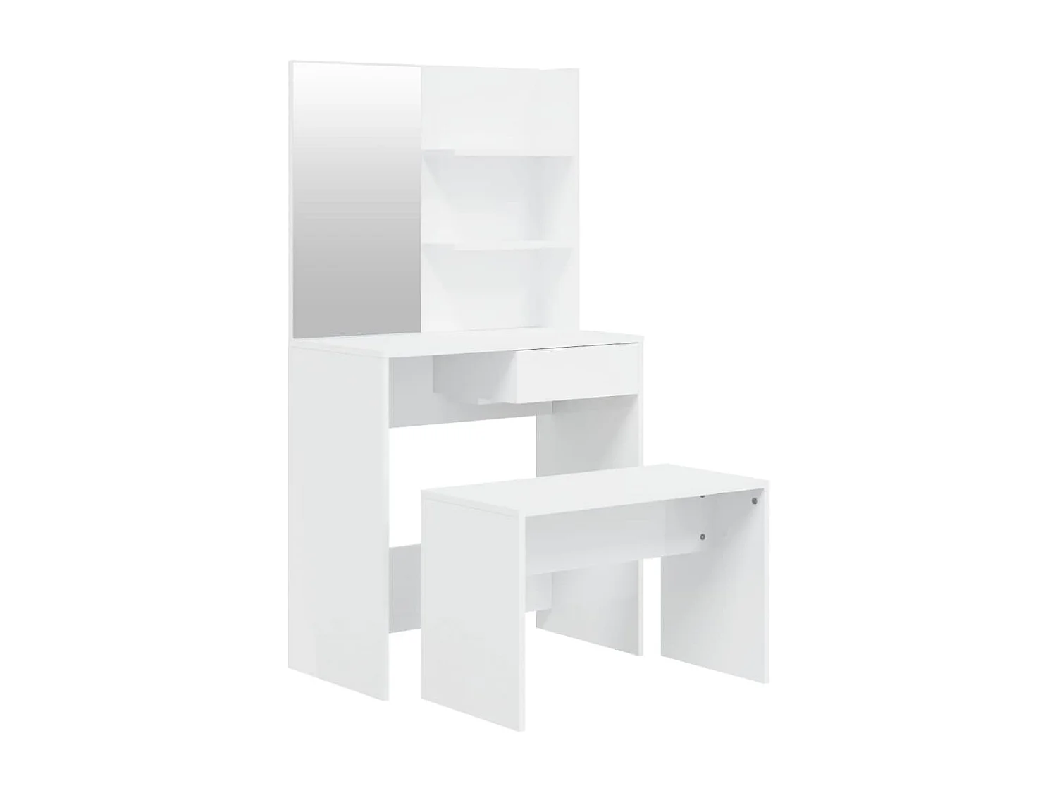 Penteadeira mesa de maquiagem móveis de design móveis de quarto branco brilhante 74,5 x 40 x 141 cm 02_0006404