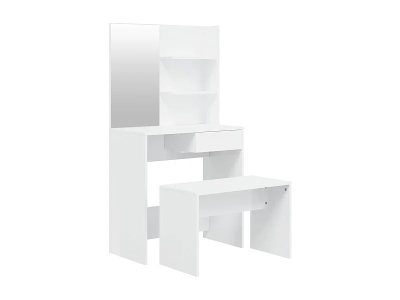 Toeletta tavolo da trucco mobili di design mobili per camera da letto bianco lucido 74,5 x 40 x 141 cm 02_0006404