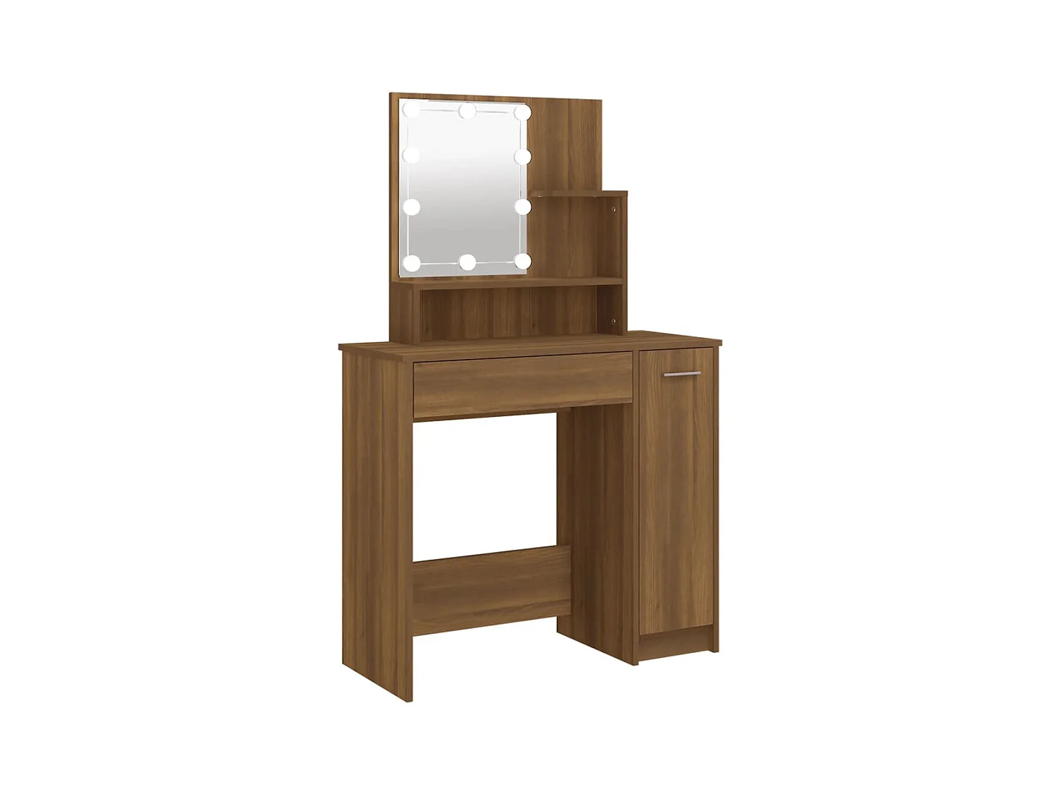 Toilette di design moderno con LED rovere 86,5 x 35 x 136 cm marrone 02_0006343