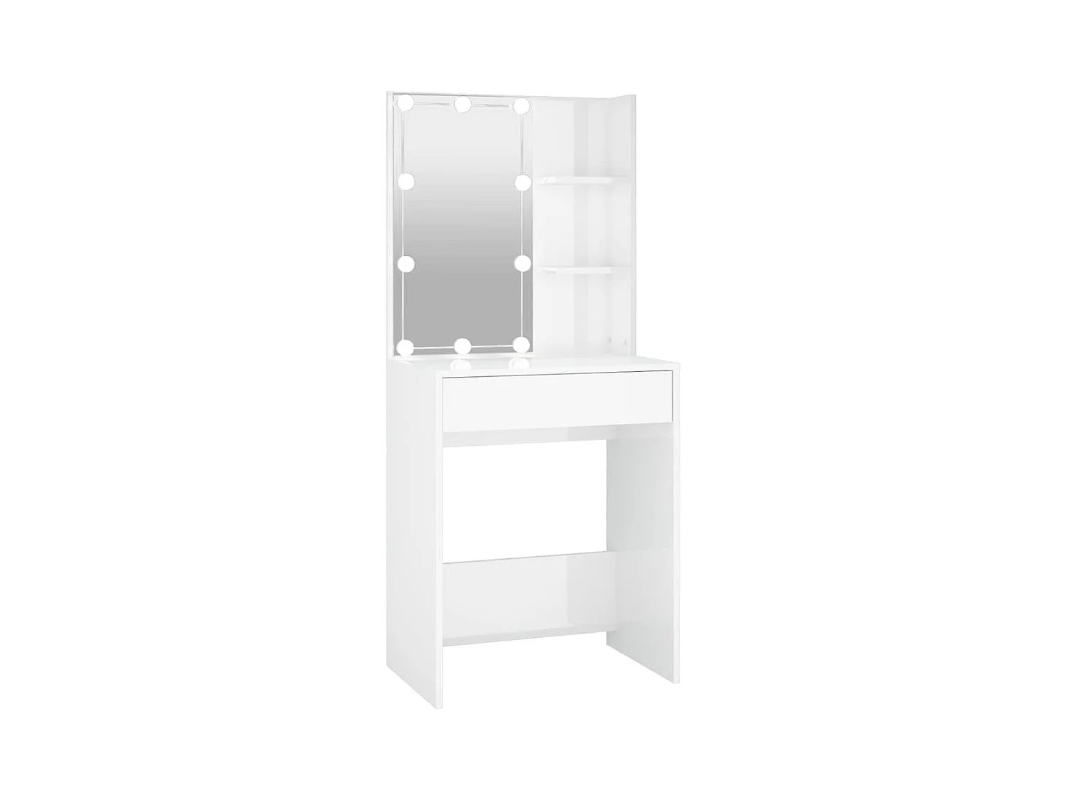 Toilette dal design moderno con LED 60 x 40 x 140 cm bianco lucido 02_000634