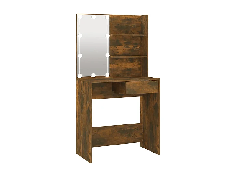 Tocador mesa de maquillaje muebles de diseño muebles de dormitorio con LED 74,5 x 40 x 141 cm roble 02_0006284