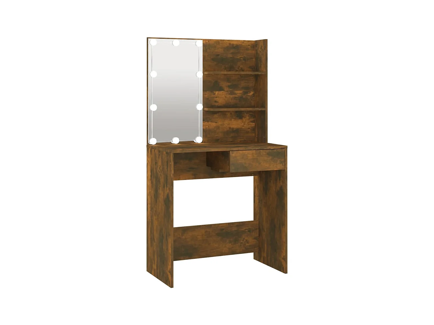 Toeletta tavolo da trucco mobile di design mobile per camera da letto con LED 74,5 x 40 x 141 cm rovere 02_0006284