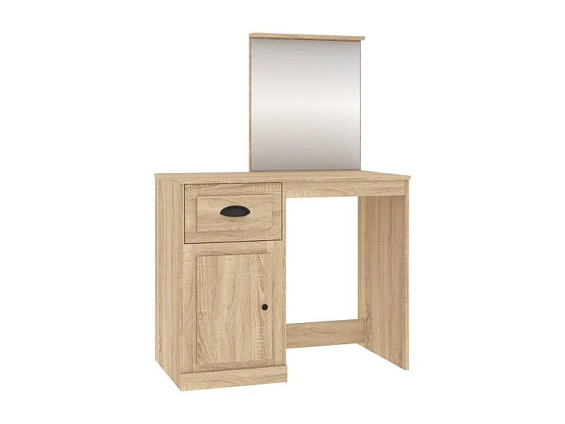 Tocador mesa de maquillaje muebles de diseño muebles de dormitorio con espejo 90 x 50 x 132,5 cm roble 02_0006363