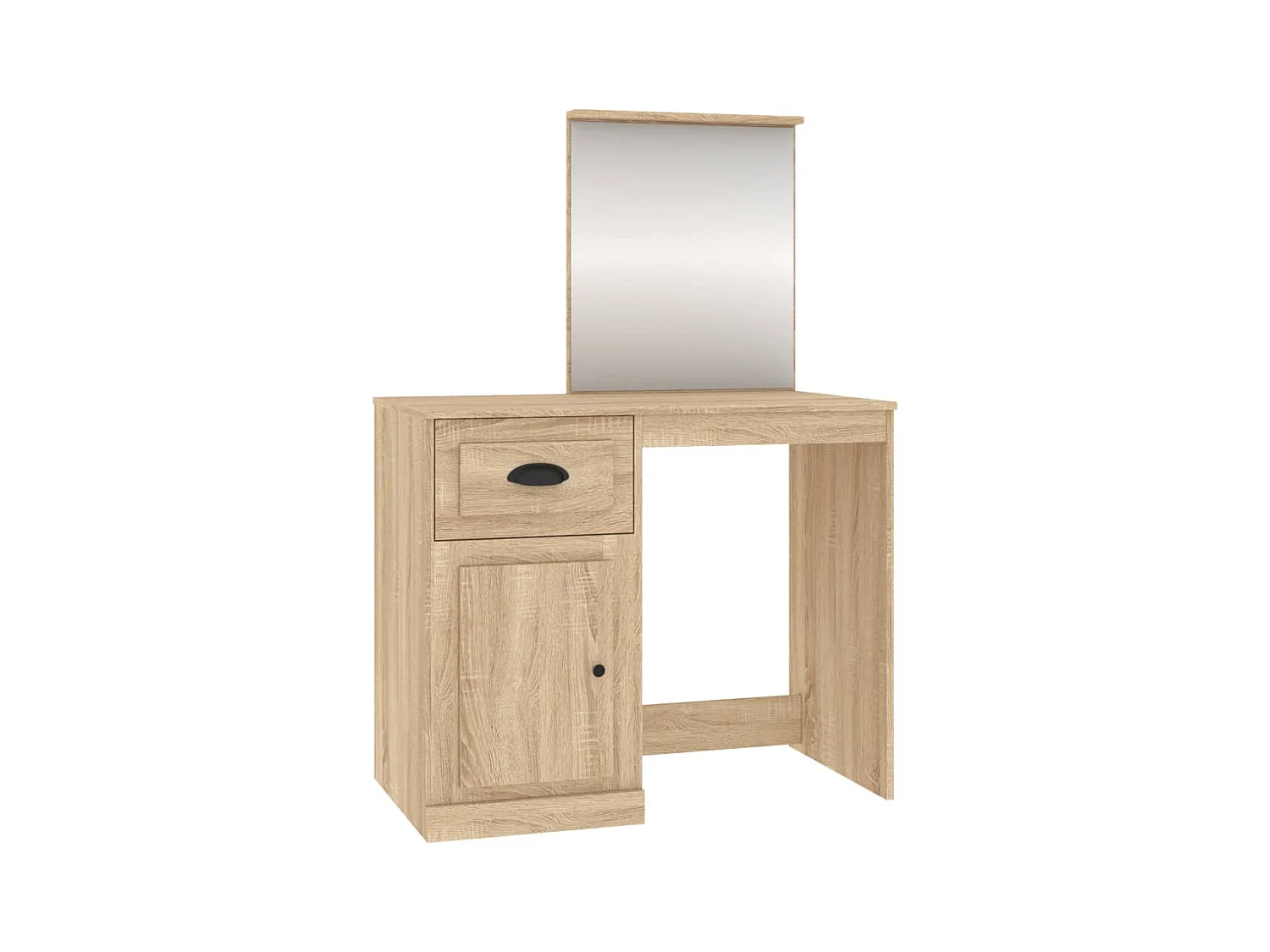 Toeletta tavolo da trucco mobile di design mobile per camera da letto con specchio 90 x 50 x 132,5 cm rovere 02_0006363