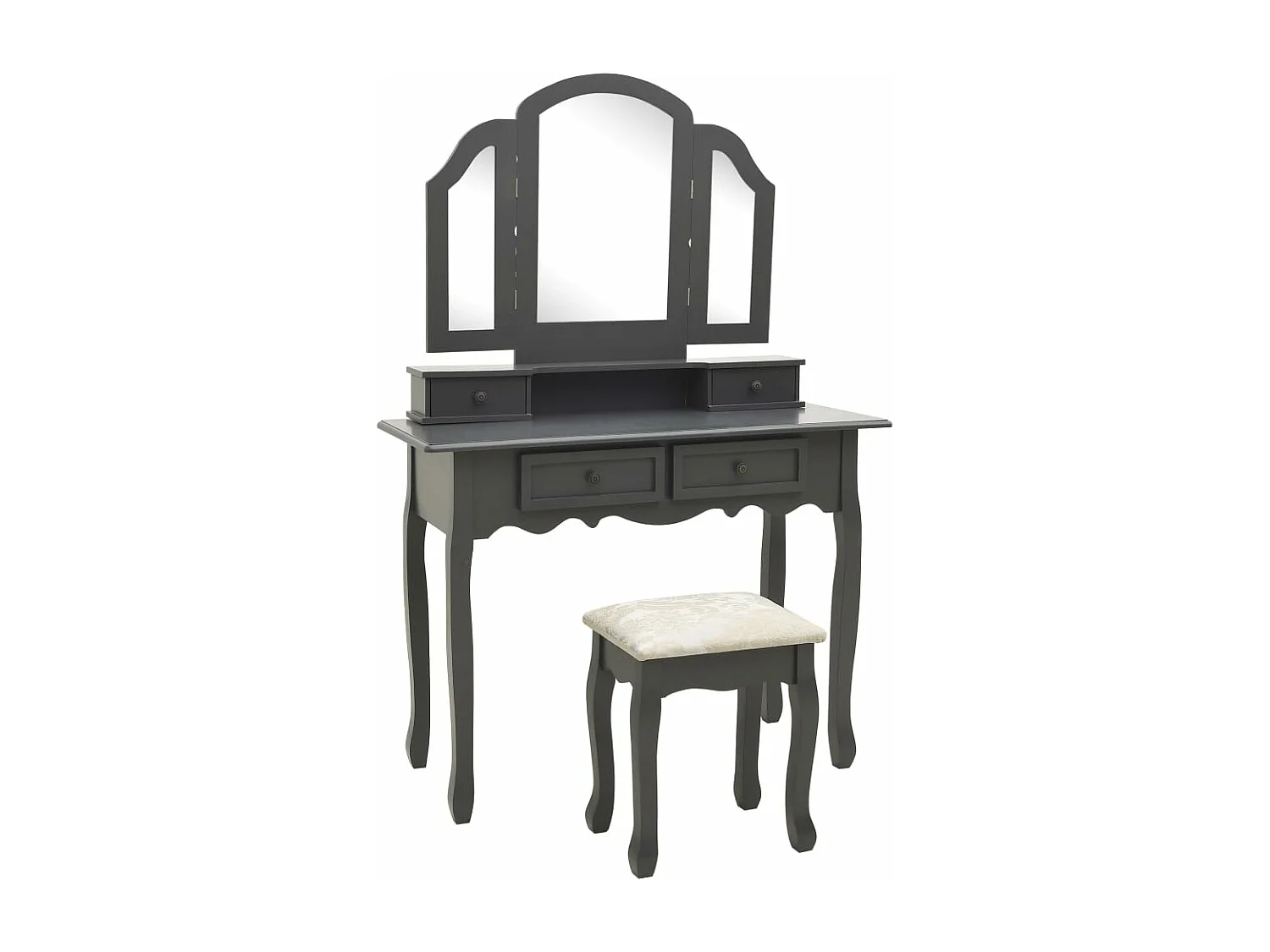 Coiffeuse table de maquillage grise 100 x 40 x 75 cm 02_0006330