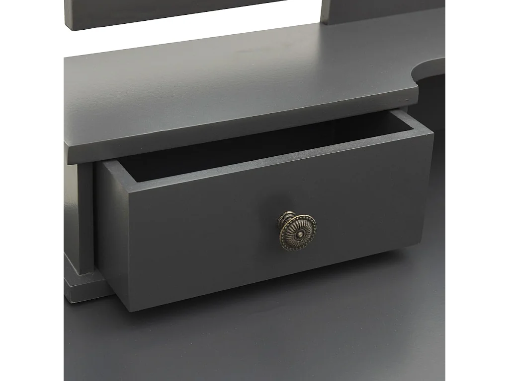 Coiffeuse table de maquillage grise 100 x 40 x 75 cm 02_0006330