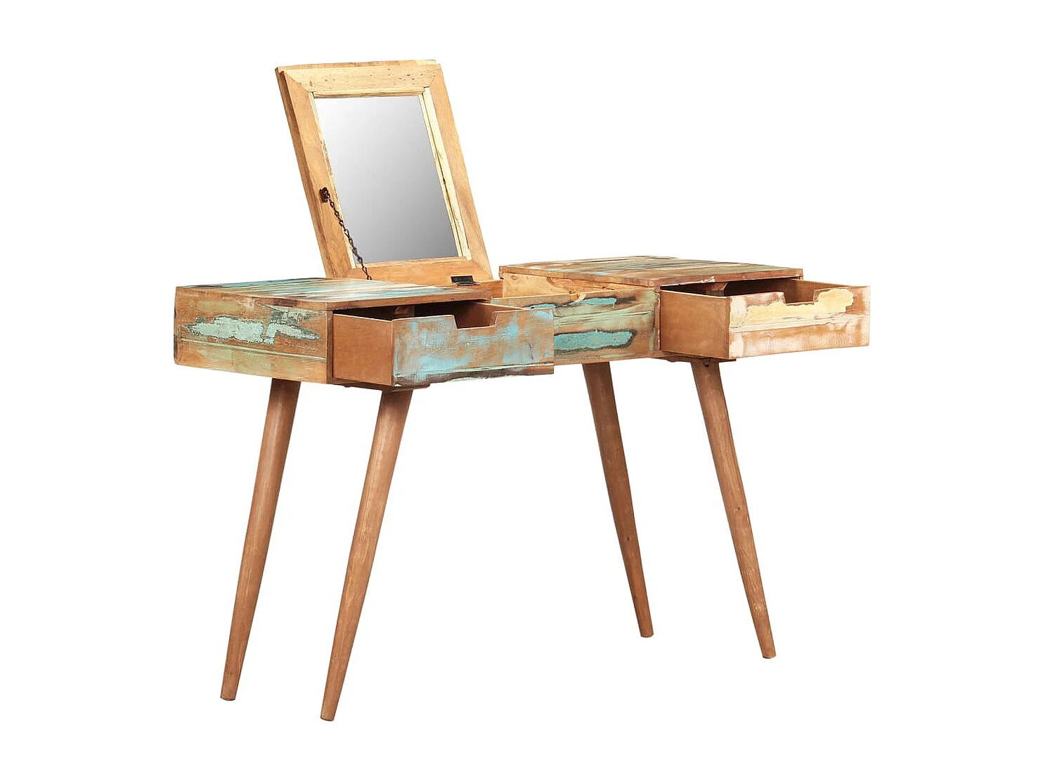 Coiffeuse avec miroir table bois marron 112 x 45 x 76 cm 02_0006357