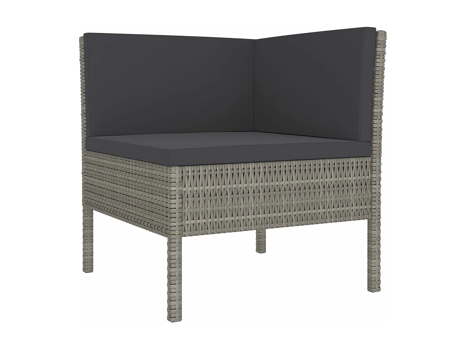 Mobili da giardino mobili da esterno Set di mobili da 5 pezzi con cuscini in resina intrecciata grigia 02_0016436